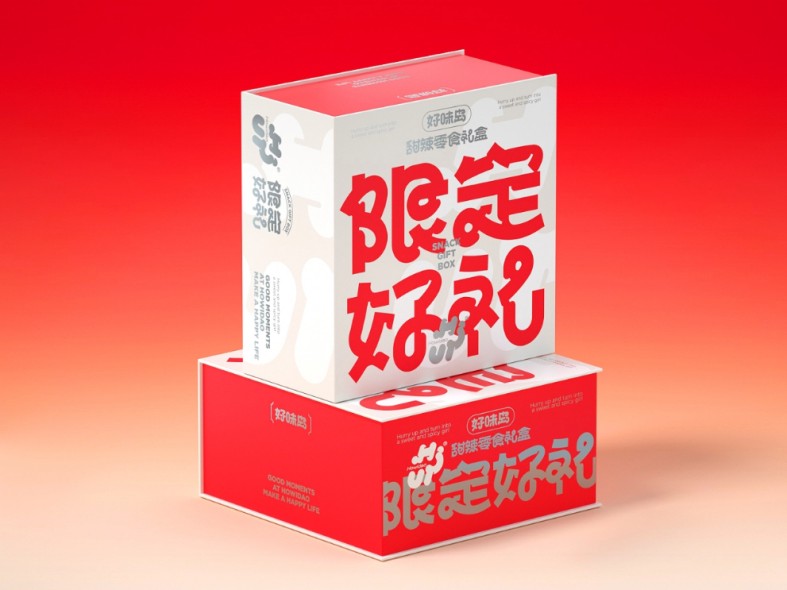 银卡纸零食礼盒-零食礼品盒定制